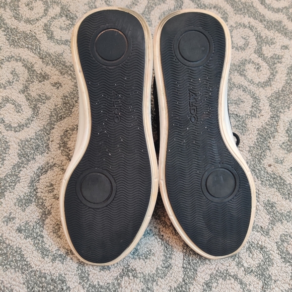 ALDO Men's Black Zip Up Detail Lace Up Active Slip On Casual Fashion Shoes 10 - Picture 10 of 12